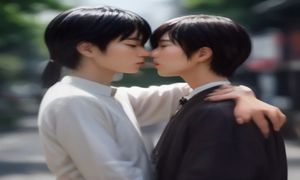 日本gay片专区预告封面，运动系题材，健身房场景，光线硬朗有质感