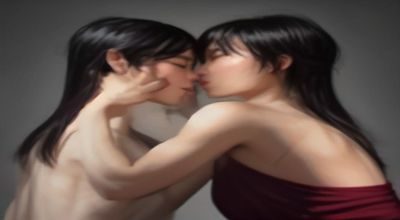 日本gay片制作公司2026年新作发布会现场，专业摄影棚灯光环境