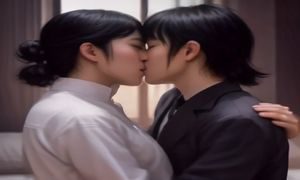 欧美gay视频预告封面，户外场景，阳光充足，画面色调温暖饱和